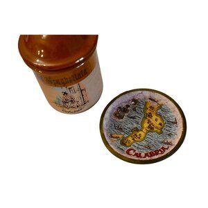 Vintage Calabria Italy Souvenirs Terracotta  Mini Crock and miniature Plate